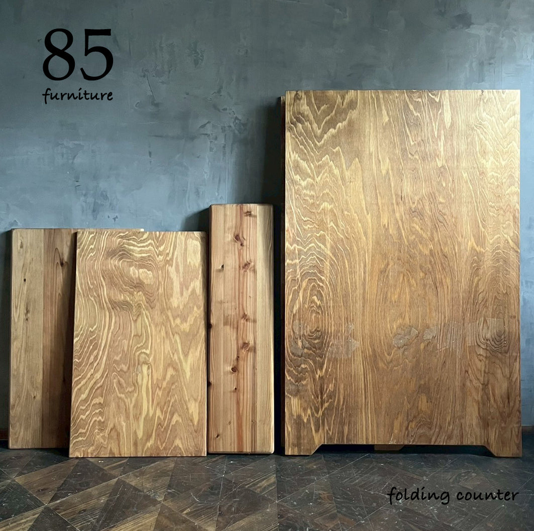 【持ち運びカウンターテーブル】立ち上がりタイプ 60~120×45cm 高さ110cm 設置1分 撤収30秒 かんたん折り畳み 無垢材天板 マルシェ キャンプ