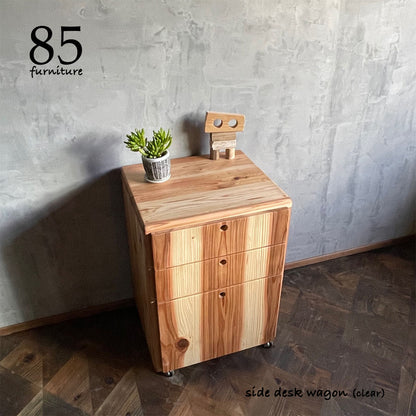 【シンプルワークデスク+サイドデスクワゴン+レトロライトスツール】お得な３点セット割引