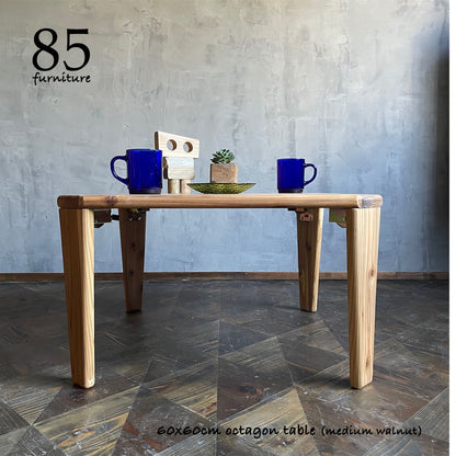 【癒されるちゃぶ台】60×48cm/60×60cm　折りたたみ脚　ローテーブル　 無垢材　【サイズオーダー可能】