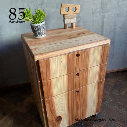 【シンプルワークデスク+サイドデスクワゴン+レトロライトスツール】お得な３点セット割引