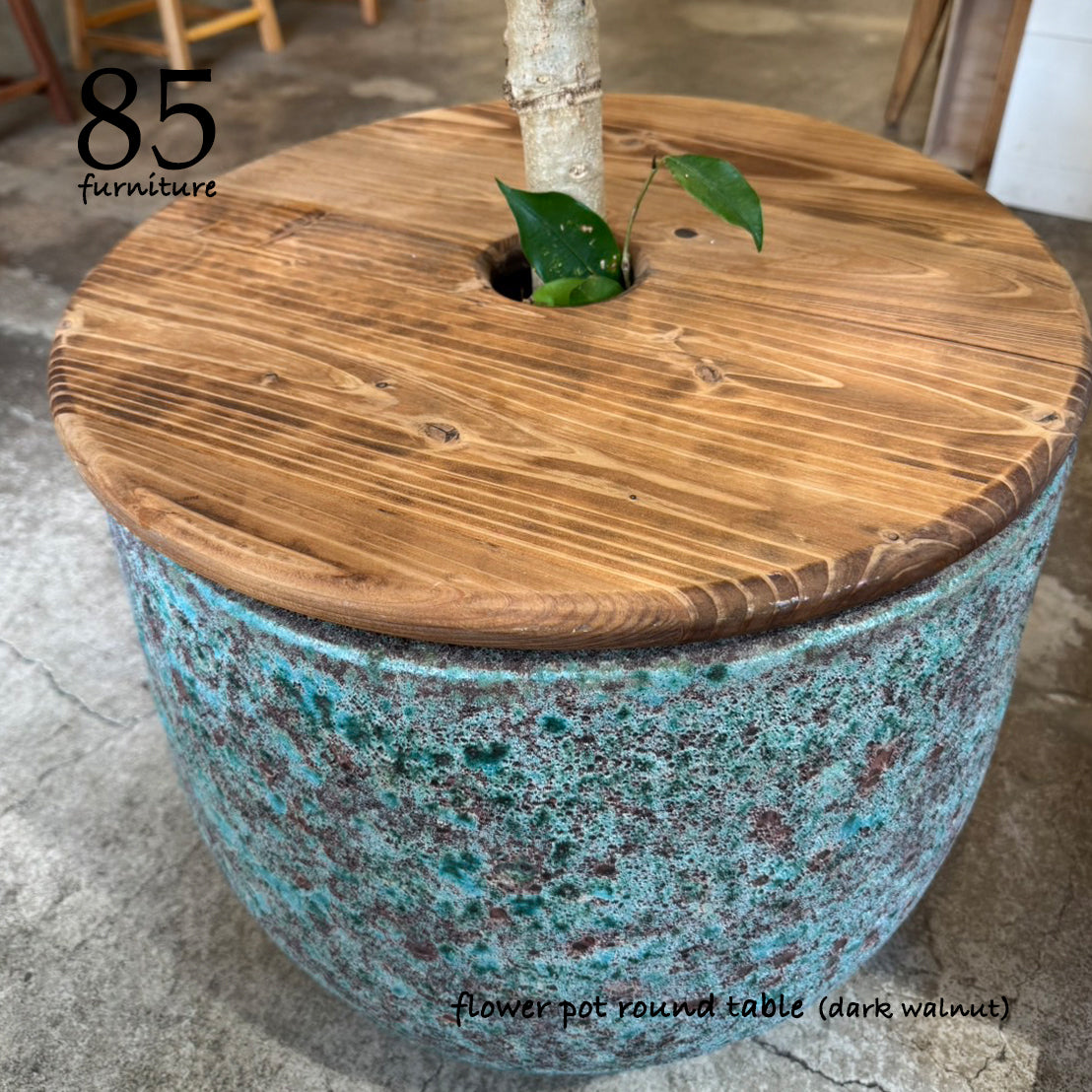 植木鉢テーブル　選べるサイズ　無垢材【サイズオーダー可能】