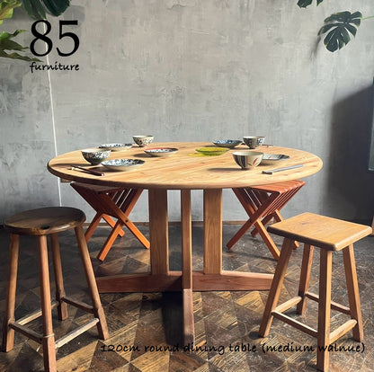 【癒されるダイニングテーブル】直径120cm　十字脚