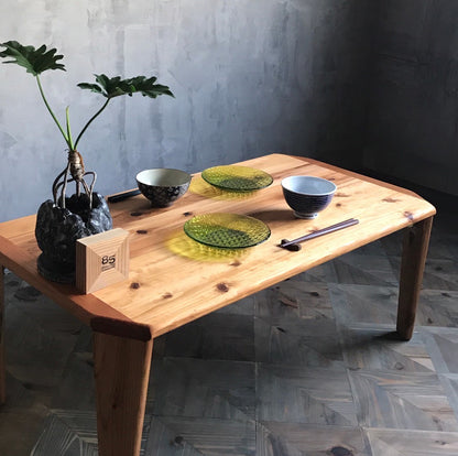 【癒される長方形ちゃぶ台】幅60-120　奥行48-72cm　折りたたみ脚　八角形　サイズ６展開　ローテーブル　 無垢材　【サイズオーダー可能】