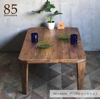 【癒される長方形ちゃぶ台】幅60-120　奥行48-72cm　折りたたみ脚　八角形　サイズ６展開　ローテーブル　 無垢材　【サイズオーダー可能】