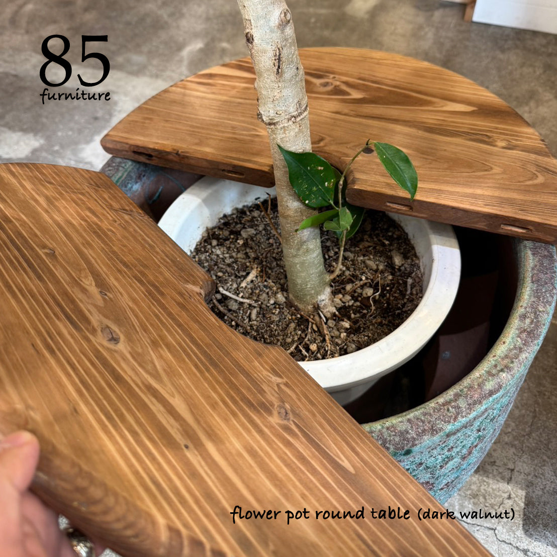 植木鉢テーブル　選べるサイズ　無垢材【サイズオーダー可能】