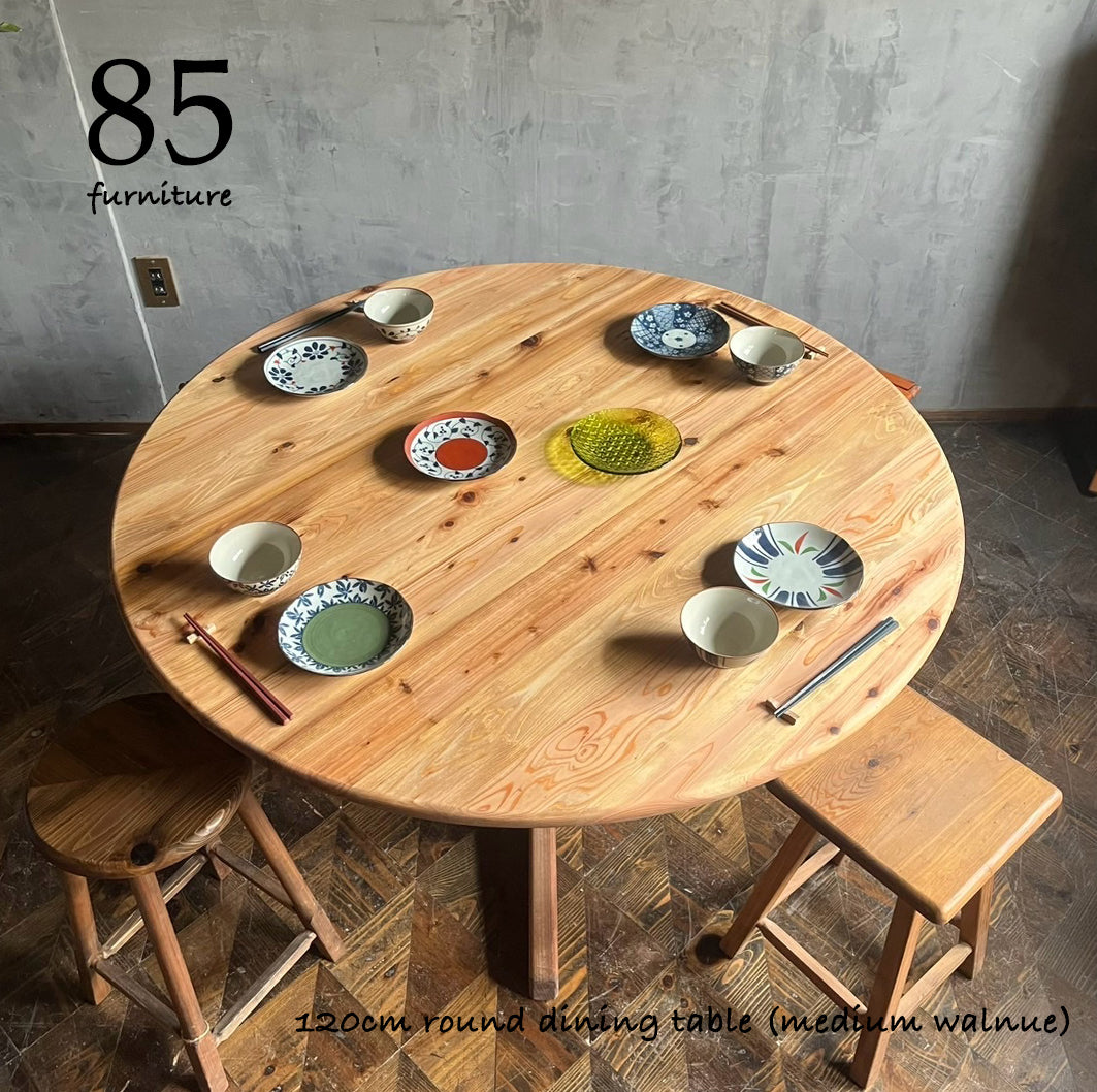 【癒されるダイニングテーブル】直径120cm　十字脚