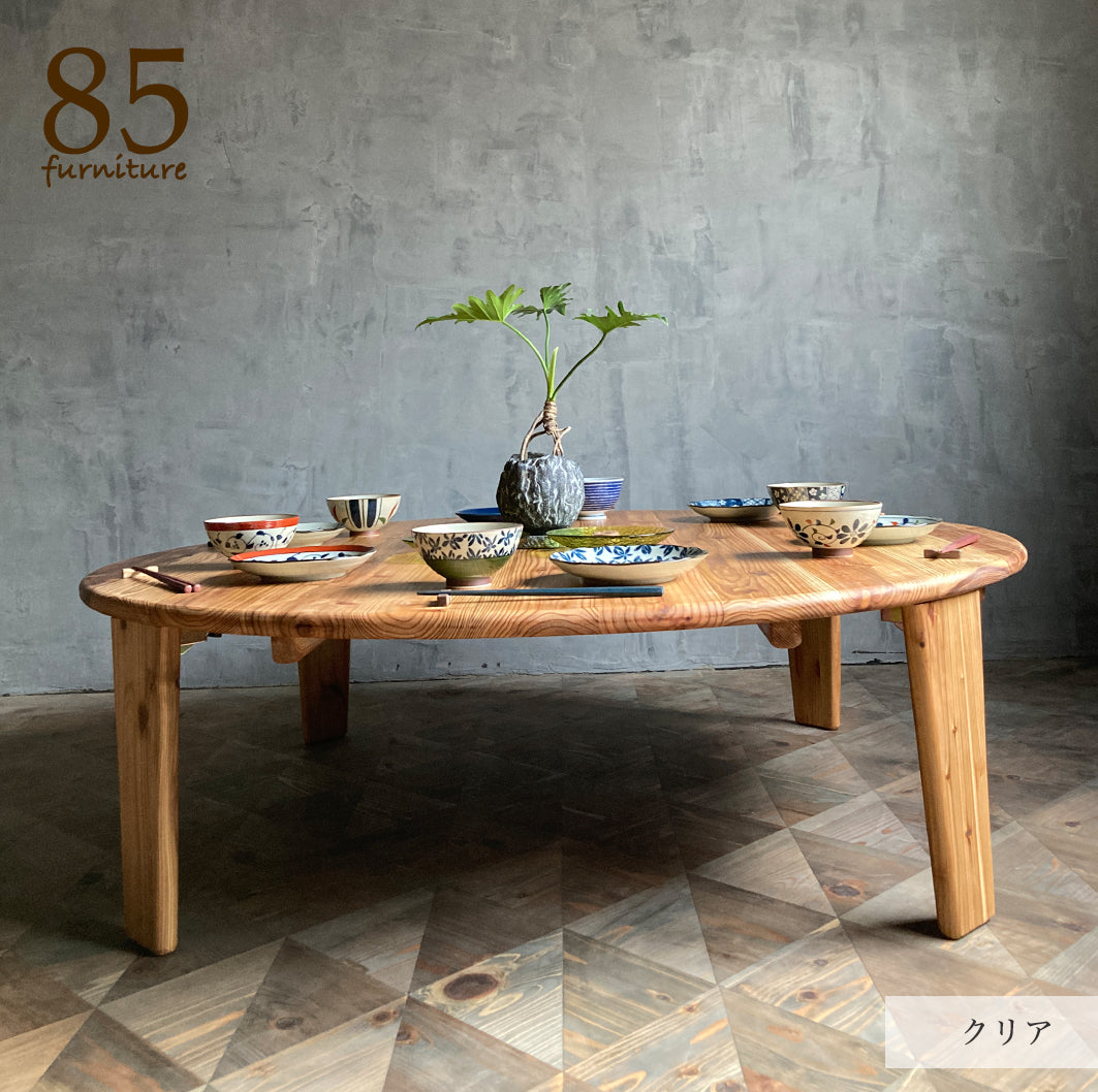 【癒される円こたつ】直径76-120cm  天板付き サイズ５展開