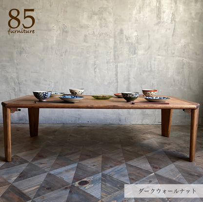 【癒される長方形ちゃぶ台】幅60-120　奥行48-72cm　折りたたみ脚　八角形　サイズ６展開　ローテーブル　 無垢材　【サイズオーダー可能】