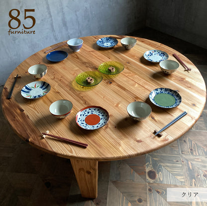 【癒される円こたつ】直径76-120cm  天板付き サイズ５展開
