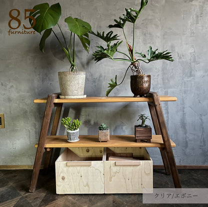 【組立式２段棚】90-120×24cm Wild&Free