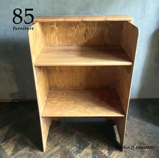 【持ち運びカウンターテーブル】立ち上がりタイプ　60~120×45cm　高さ110cm 設置1分　撤収30秒 かんたん折り畳み 無垢材天板 マルシェ キャンプ