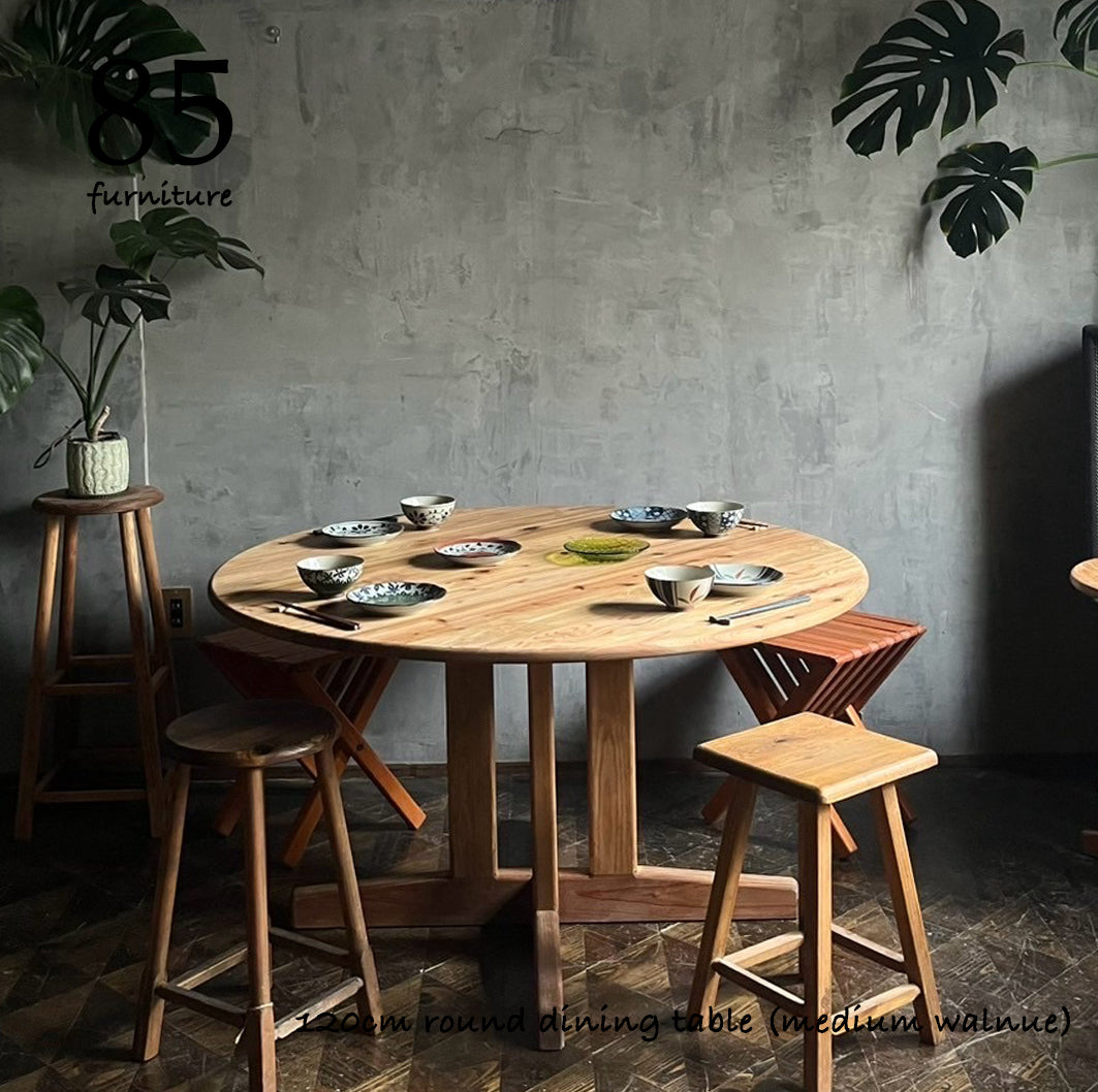 【癒されるダイニングテーブル】直径120cm　十字脚