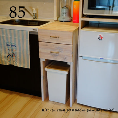 【キッチン隙間台】引出し付き