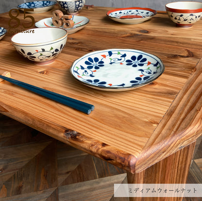 【癒される長方形ちゃぶ台】幅60-120　奥行48-72cm　折りたたみ脚　八角形　サイズ６展開　ローテーブル　 無垢材　【サイズオーダー可能】