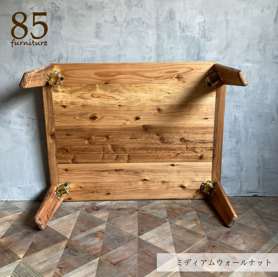【癒される長方形ちゃぶ台】幅60-120　奥行48-72cm　折りたたみ脚　八角形　サイズ６展開　ローテーブル　 無垢材　【サイズオーダー可能】
