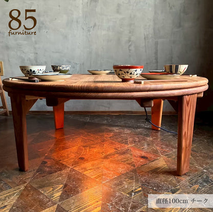 【癒される円こたつ】直径76-120cm  天板付き サイズ５展開