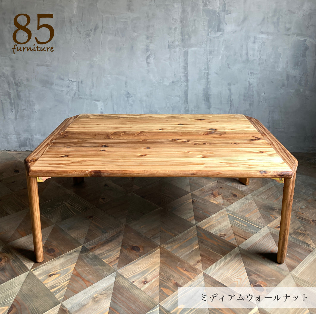 【癒される長方形ちゃぶ台】幅60-120　奥行48-72cm　折りたたみ脚　八角形　サイズ６展開　ローテーブル　 無垢材　【サイズオーダー可能】