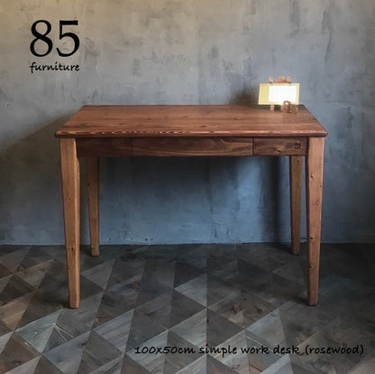 【シンプルワークデスク+サイドデスクワゴン+レトロライトスツール】お得な３点セット割引